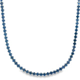 Collar Tenis de Plata con Circonia Azul