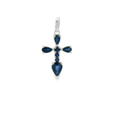 Cruz Piedra Natural con Circonia Esmeralda