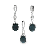 Juego Piedra Natural con Infinito de Circonia Zafiro