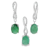 Juego Piedra Natural con Infinito de Circonia Esmeralda