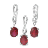 Juego Piedra Natural con Infinito de Circonia Rubi