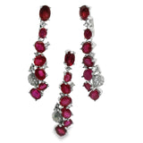 Juego de Piedra Natural colgante con Circonias Rubi