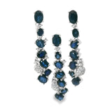 Juego de Piedra Natural colgante con Circonias Zafiro