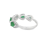 Anillo Gota de Piedra Natural con Circonias Esmeralda / 9