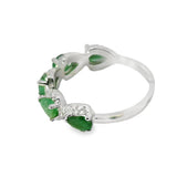 Anillo Gota de Piedra Natural con Circonias Esmeralda / 9