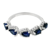 Anillo Gota de Piedra Natural con Circonias Esmeralda / 8