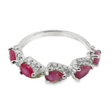 Anillo Gota de Piedra Natural con Circonias Esmeralda / 7