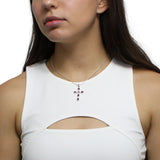 Cruz Piedra Natural con Circonias