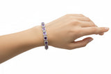 Pulsera de Piedra Natural Rectangular con Circonias Amatista