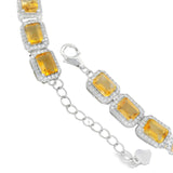 Pulsera de Citrina Rectangular con Circonias