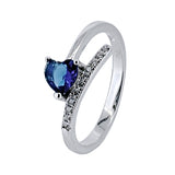 Anillo Corazón Plata Con Circonia