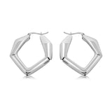 Arracadas De Pentágono Plata Lisa