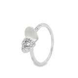 Anillo Circonia Doble corazón 5