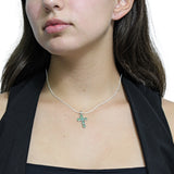 Cruz De Plata Con Piedras Preciosas