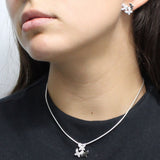 Juego De Mariposas De Plata Con Circonia