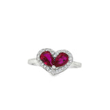 Anillo Circonia de Corazón Rosa / 6