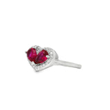 Anillo Circonia de Corazón Rosa / 6