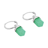 Arracadas Con Dije De Prisma Blanco