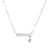 Collar Circonia Con Corazón Colgante Blancos