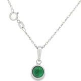 Collar Circonia Con Esfera Brillante Verde