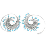 Arracada De Plata Estilo Candil Azul