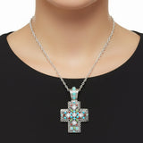 Cruz Grande de Plata con Piedras