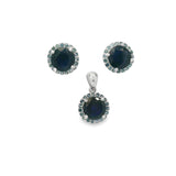 Juego de Plata con Piedras Preciosas Rubi