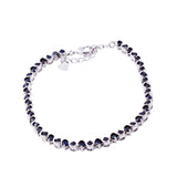 Pulsera De Hilera S Plata Con Piedra Natural