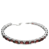 Pulsera De Plata Con Piedras Preciosas Zafiro / Largo 19-22 cm