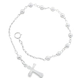 Pulsera de Plata tipo Misterio con Cruz