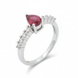 Anillo Con Piedras Preciosas De Plata