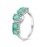 Anillo De Plata Con Piedras Preciosas Esmeralda / #6