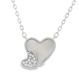 Collar de Circonia con Doble Corazon