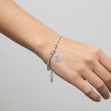 Pulsera Rigida de Plata con Dije de Pez