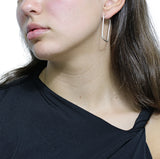 Arracadas De Rectángulo De Plata