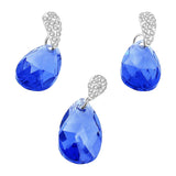 Juego Ovalo De Cristal Con Plata Morado