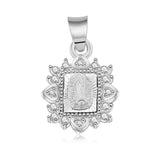 Medalla De La Virgen Cuadro Con Corazones Circonia