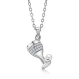 Collar Copa de Circonia con Perla