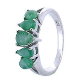 Anillo Con Piedras Preciosas De Plata