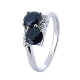 Anillo De Plata Con Piedras Preciosas Y Circonia