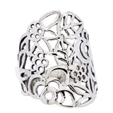Anillo Floral De Plata