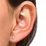 Arete Oro Bisel #3 Diamantado