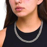 Cadena Barbada De Plata Con Marquesita