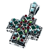 Cruz Chica De Piedras De Plata