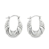 Arracadas De Plata Con Grabado De Líneas Plata