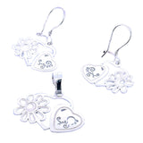 Juego Corazón Y Flor De Plata