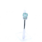 Anillo Solitario De Plata Con Piedras Preciosas