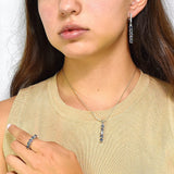 Juego De Arete Dije Y Anillo Plata Con Circonia