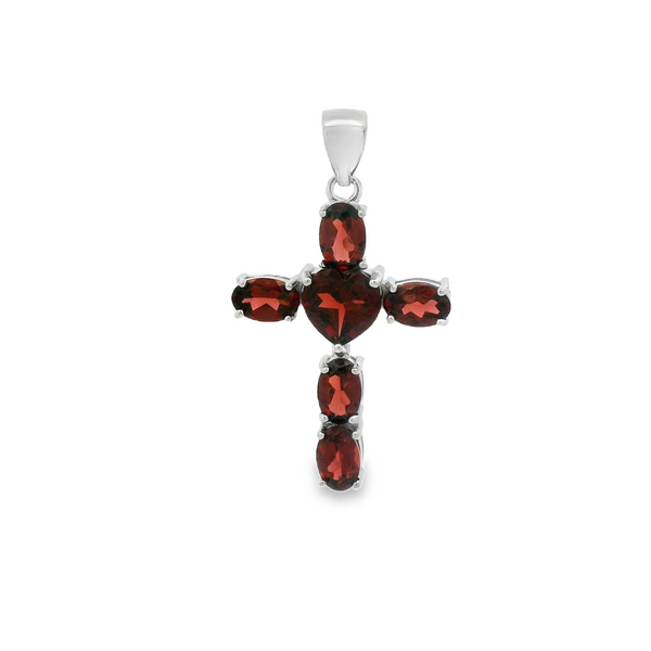 Cruz de Piedra Natural Granate