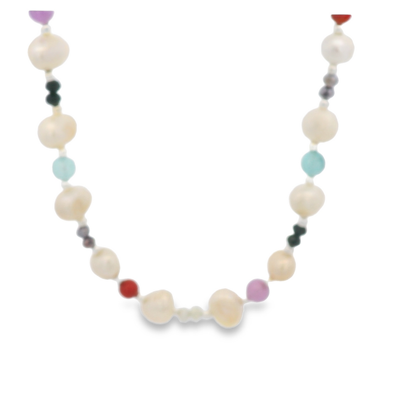 Juego de Cristales con Perlas y Cuencas de Plata